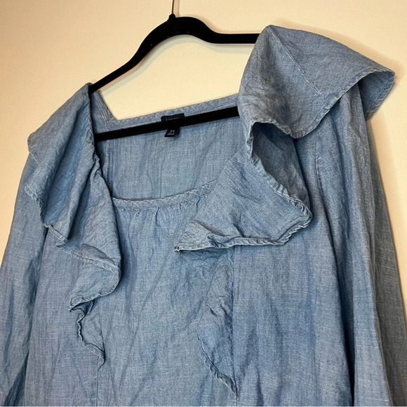 J CREW Factory Set of 2 NWOT Ruffle Shoulder Longsleeve Blouses - Picture 4 of 14